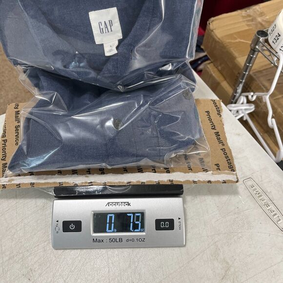 Gap Shirt Mens Small Blue Flannel Button-Front Long-Sleeve Business Casual - Picture 11 of 11